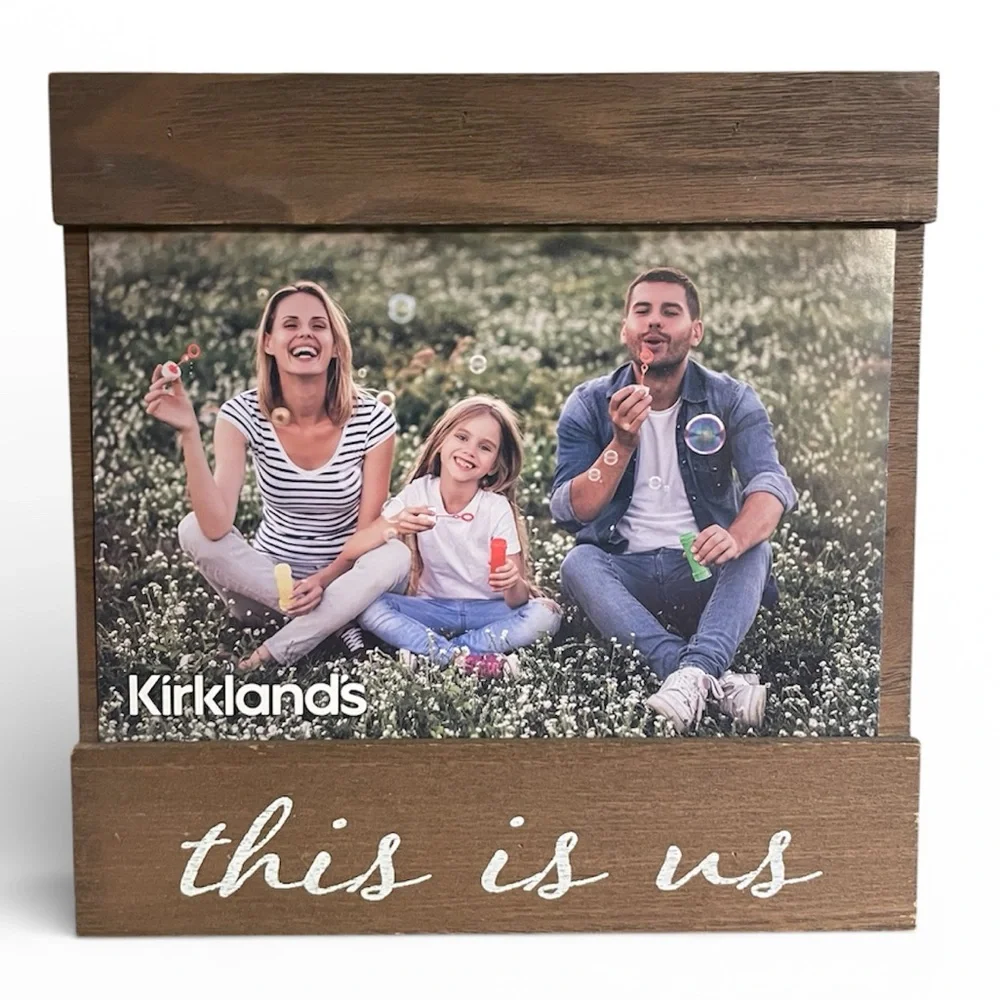 Kirklands Brown and White 'This Is Us' Picture Frame.